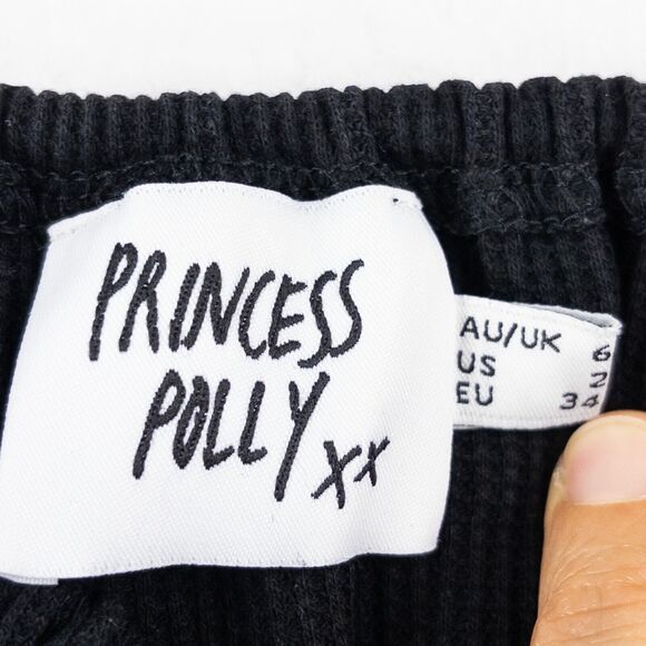 Princess Polly Dress Womens Size 2 Black Short Mini Tie Front Side Zipper - Picture 7 of 12